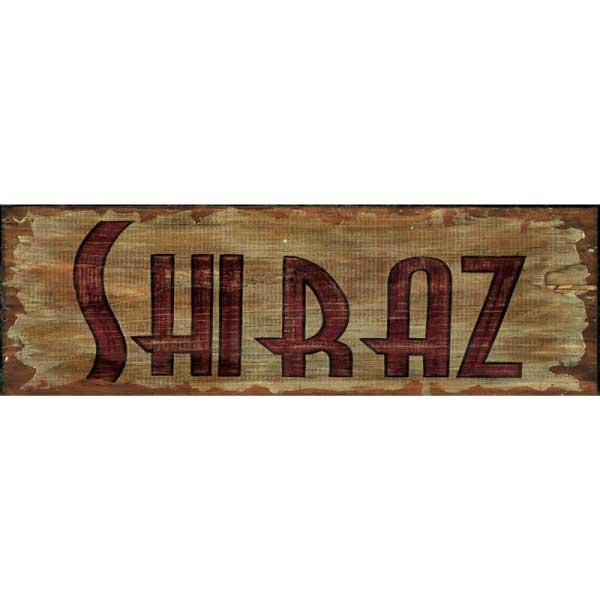 Shiraz | Wood Sign | Wine | Distressed Wood Panel | 7" x 30"