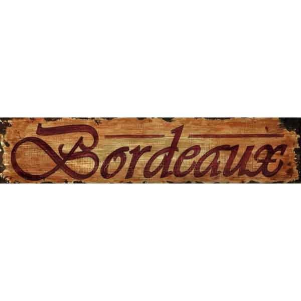 Bordeaux wine distressed wood sign