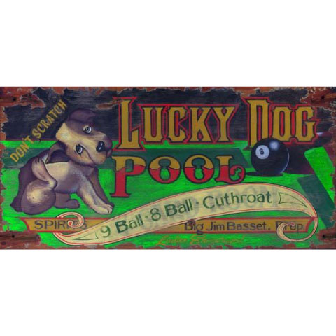 Pool Hall | Lucky Dog | Bar Sign | Game Room