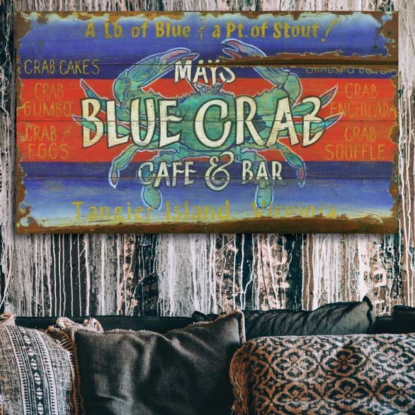 Vintage ad for Mays Blue Crab Cafe & Bar