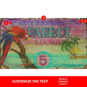 Customize Parrot Lounge vintage sign from South Beach Hotel