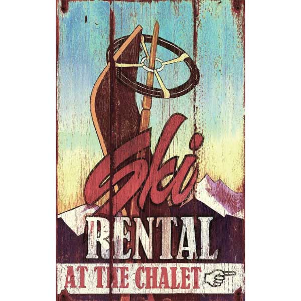 Vintage Ski Rental Sign | Wall Decor | Ski Chalet Decoration
