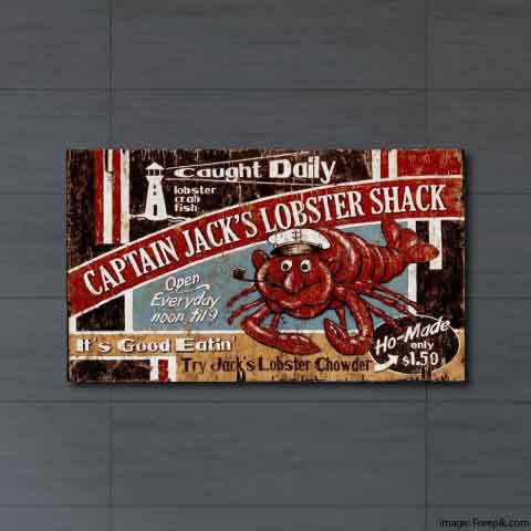 Captain Jack's Lobster Shack wood sign - It's Good Eatin