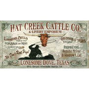 Vintage ad for Hat Creek Cattle Co. Lonesome Dove, Texas
