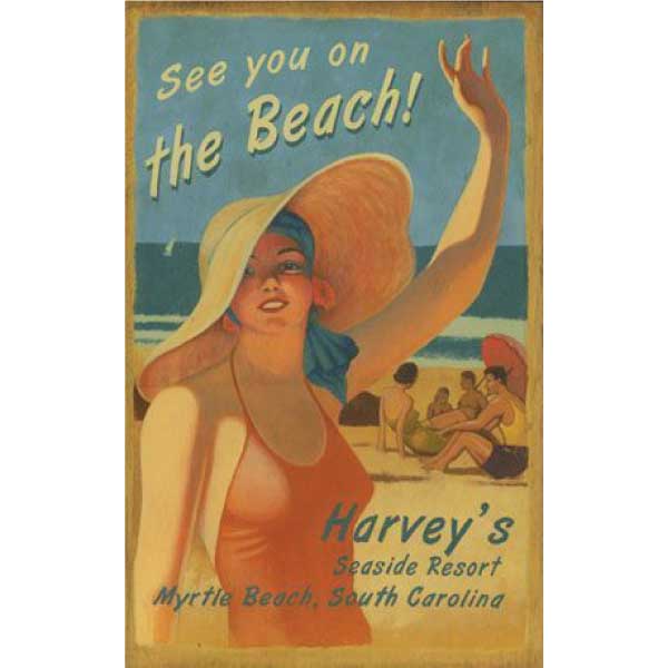 See You on the Beach! vintage wall decor; Myrtle Beach