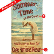 Summer Time on the Cape vintage wood sign to be personalized