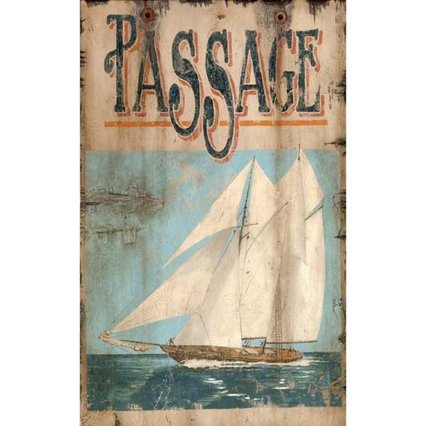 Sailing Ship | Passage | Vintage Wood Sign | Customization Available