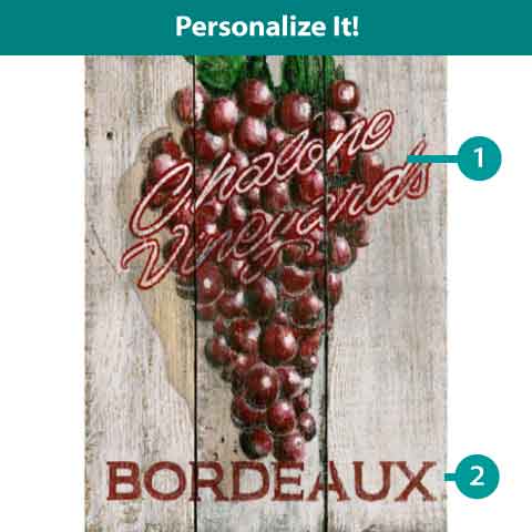 Bordeaux wine and grapes customization available