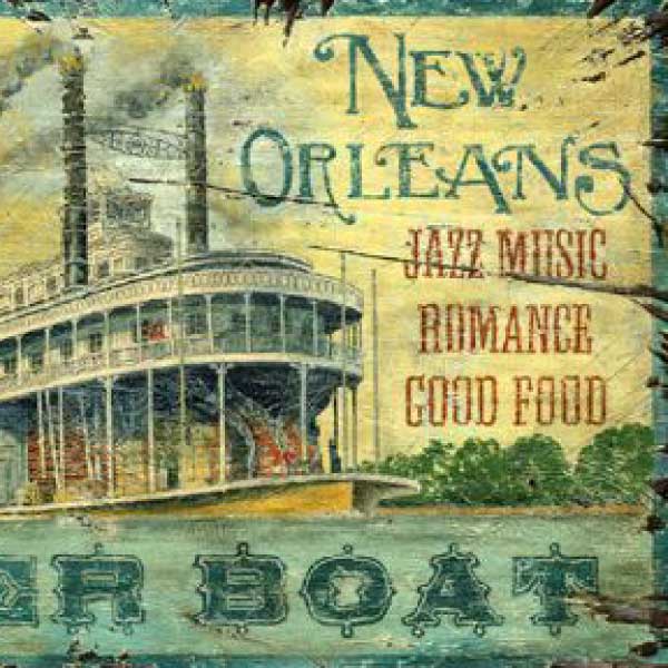 New Orleans | River Boat | Vintage-style Sign