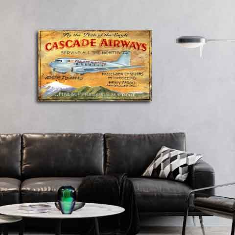 DC-3 for Cascade Airways; Vintage Advertisement