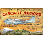 DC-3 for Cascade Airways; Vintage Advertisement; yellow and red