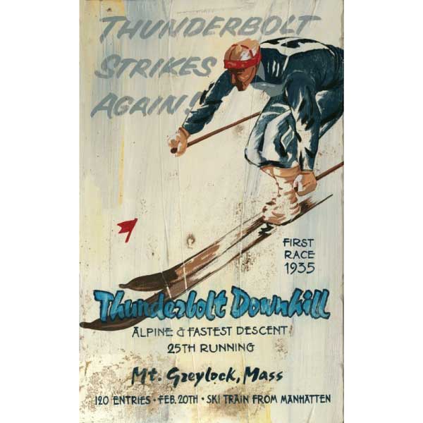 Thunderbolt downhill ski race vintage advertisement