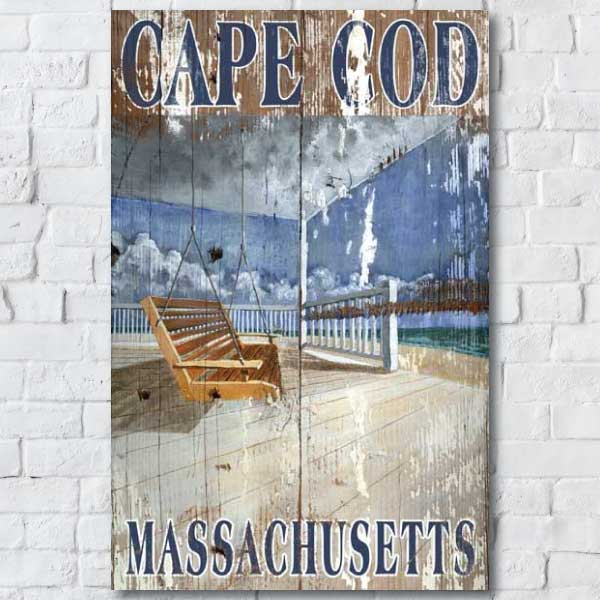 Distressed Cape Cod wood sign for decoration
