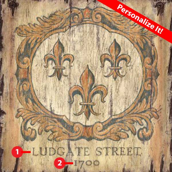 Trade Sign | Address | Fleur | 18th Century London | Customize It!