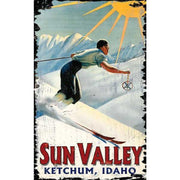 Skiing in Sun Valley on a sunny day; Sun Valley, Ketchum, Idaho