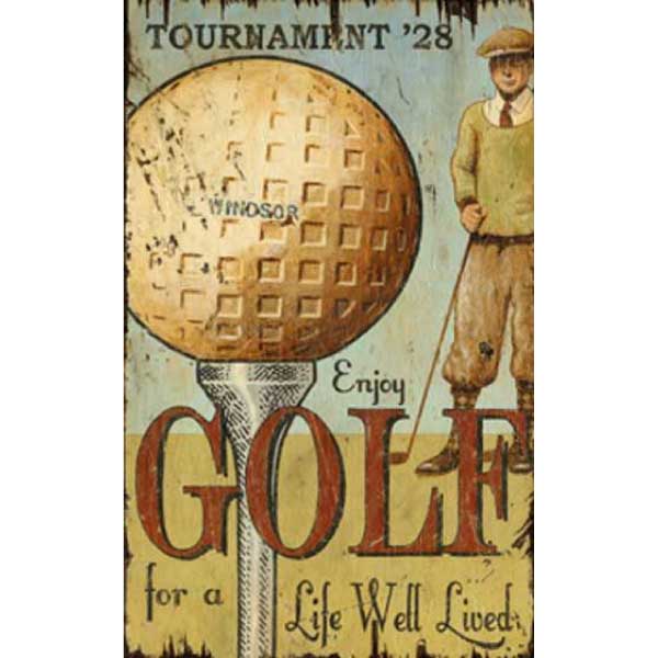 Golf | Life Well Lived | Vintage Wood Sign | Enjoy | 1928