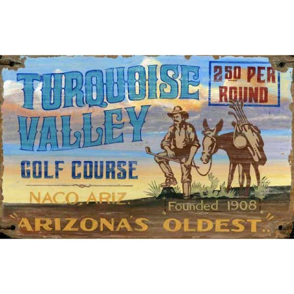 Arizona Golf Course | Turquoise Valley | Vintage-style Sign | Personalize It!