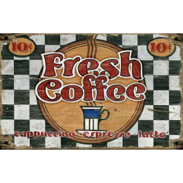 Coffee Latte Cappuccino Espresso distressed sign
