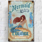 Distressed, vintage ad for Mermaid Lounge