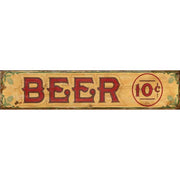 classic distressed wood sign for BEER 10 cents