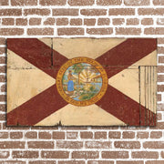 Florida flag on distressed wood boards