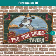 The Ten Gauge Tavern vintage sign with customization available