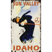 Stylish drawing of skier in Sun Valley Idaho; modern look
