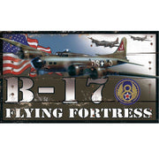 Vintage, distressed art of B-17 Flying Fortress on Wood Boards