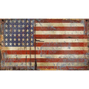 Vintage wood sign with weathered image of the US Flag - Old Glory