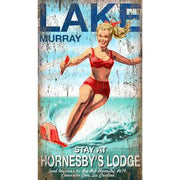 Water-skier against blue sky; Lake Murray 