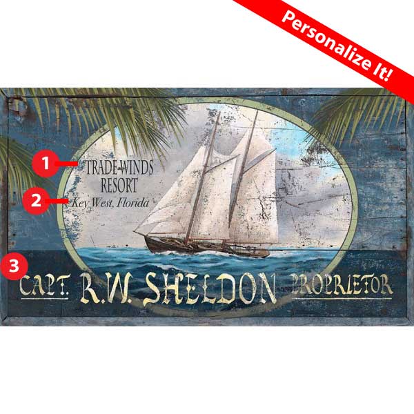 Sailing Ship | Resort | Vintage Sign | Florida | Customize