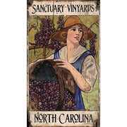 Sanctuary Vineyards North Carolina distressed, vintage wood sign