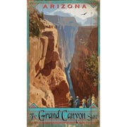 Grand Canyon National Park distressed vintage sign on wood; arizona