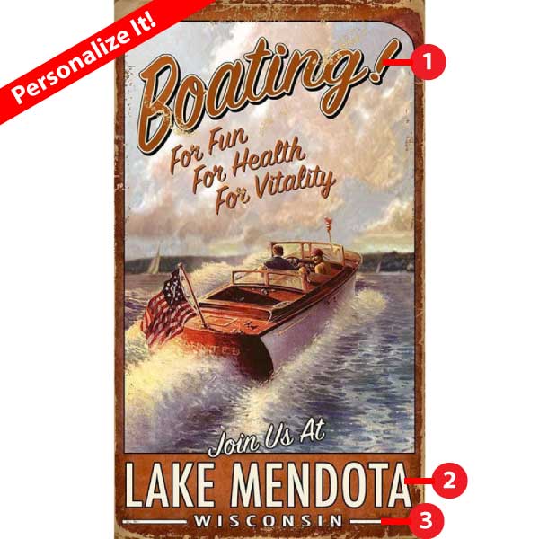 Boating! | Wood Boat | Wisconsin | Personalize It!