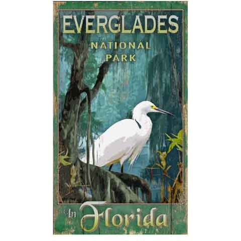 Everglades National Park distressed wood sign