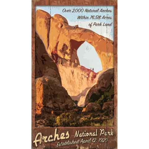 Arches National Park Vintage Advertisement on white background