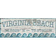 Virginia Beach distressed sign with lat and long