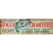 antique ad for fishing charter; fly shop
