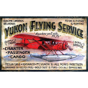 Vintage ad for Yukon Flying Service; float plane