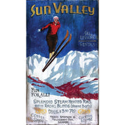 Vintage Ad for Sun Valley Ski Resort. Image looks hand-painted.