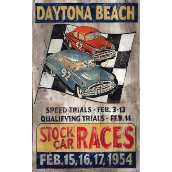 Daytona Beach Stock Car Races vintage sign