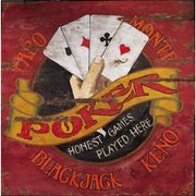 Poker. Honest Games Played Here. Vintage Wood Sign