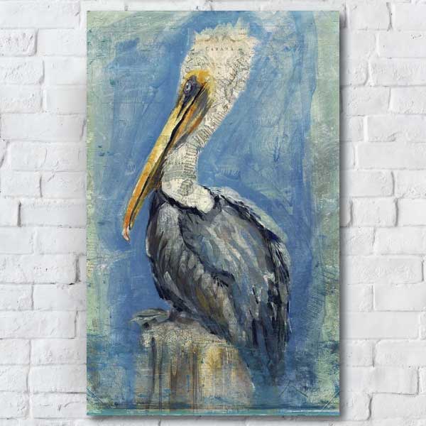 Brown Pelican on a piling by the sea