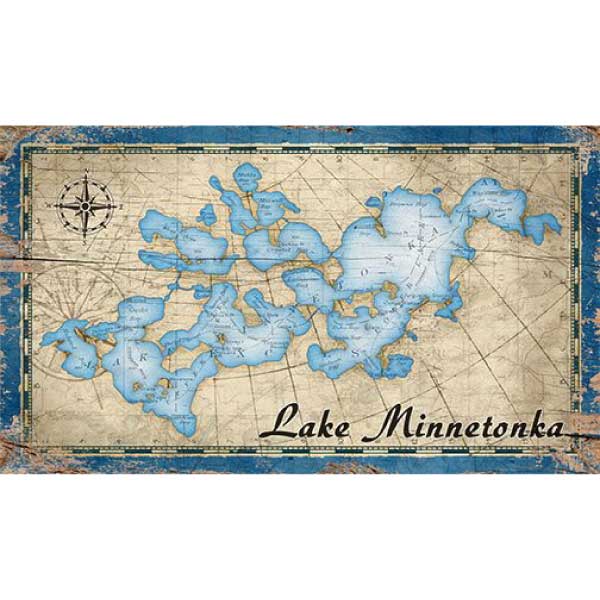 Lake Minnetonka Map | Vintage Wall Art | Minnesota | 3 Sizes