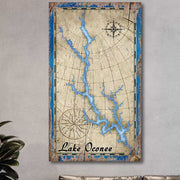 Lake Oconee map wall art