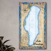 Vintage nautical map of Lake Winnebago, WI