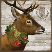 holiday wall art with image of a deer; french hunting lodge