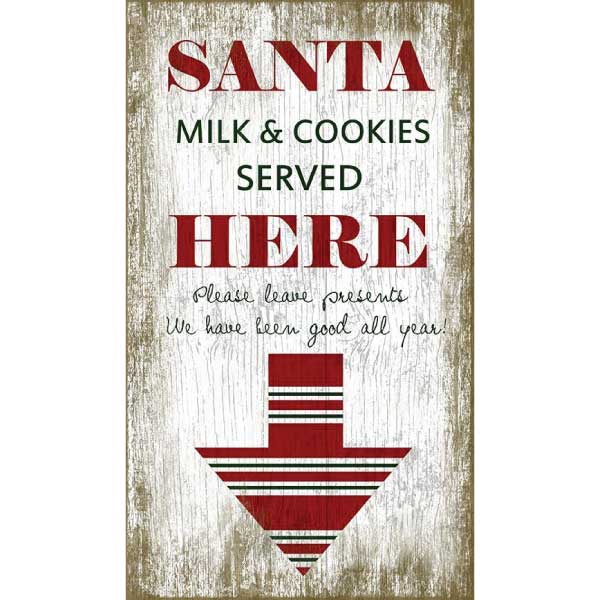 vintage sign for Santa to get his milk and cookies
