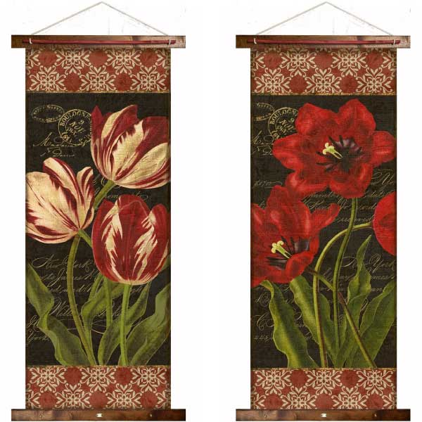 Tulip | 2-Pack | Canvas Tapestry | Floral | Each Item is 50" x 20"