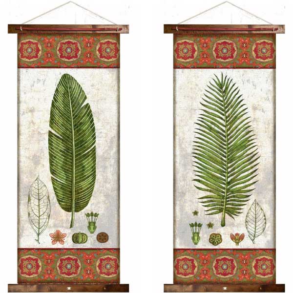 West Indies | 2-Pack | Canvas Tapestry | Floral | Each Item is 50" x 20"
